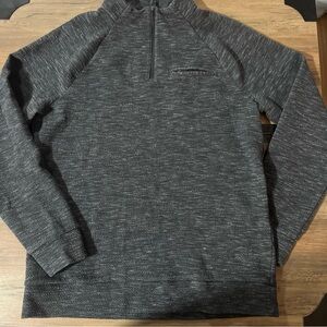 Mens Marc Anthony 1/4 Zip Pullover M Slim Quilted Sweater Jacket Fleece Black